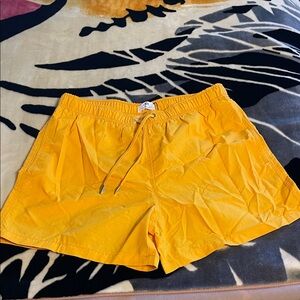 Zara Bright Yellow Swim Shorts with Drawstring